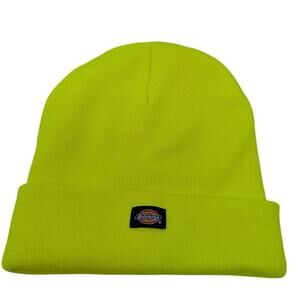Dickies Logo Cuffed Skully Beanie Hat Neon One Size